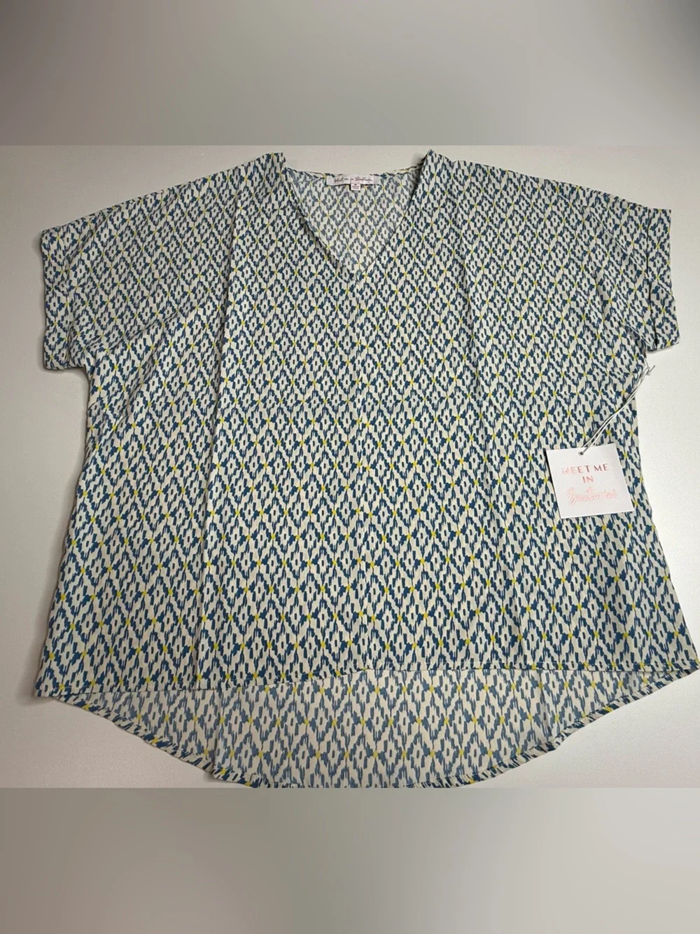 NWT Diamond Print Lounge Set in Blue and Yellow